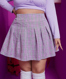 BARBIE COLLECTION: Plus High Waist Tartan Fold Pleated Skirt *NWOT